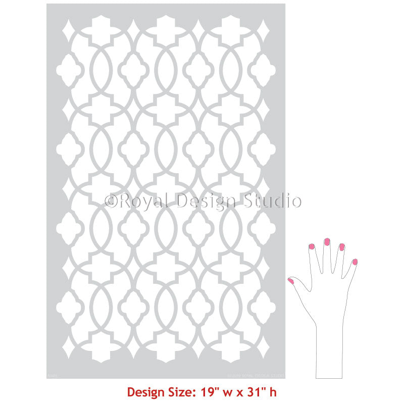 Moroccan Trellis Wallpaper Wall Stencil - Paint Stencil for DIY Wall Decor - Royal Design Studio Wall Stencils for Do It Yourself Decorating