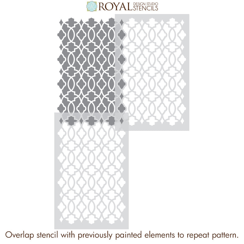 Moroccan Trellis Wallpaper Wall Stencil - Paint Stencil for DIY Wall Decor - Royal Design Studio Wall Stencils for Do It Yourself Decorating