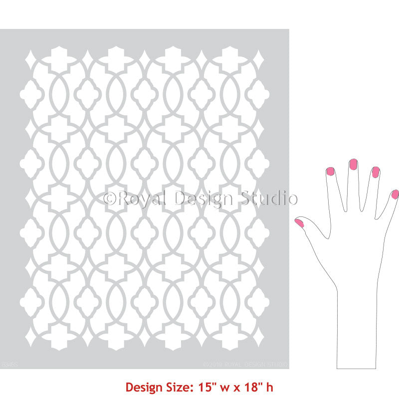 Moroccan, Turkish, Indian Trellis Furniture Stencil - Bohemian Stencils - Boho Style DIY Decor - Royal Design Studio Stencils