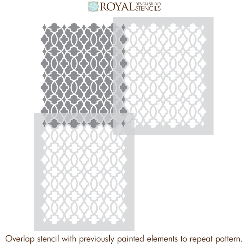 Moroccan, Turkish, Indian Trellis Furniture Stencil - Bohemian Stencils - Boho Style DIY Decor - Royal Design Studio Stencils