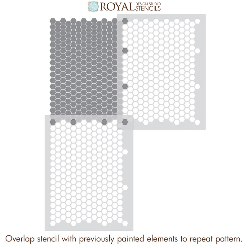 Hexagon Tile Floor Stencil