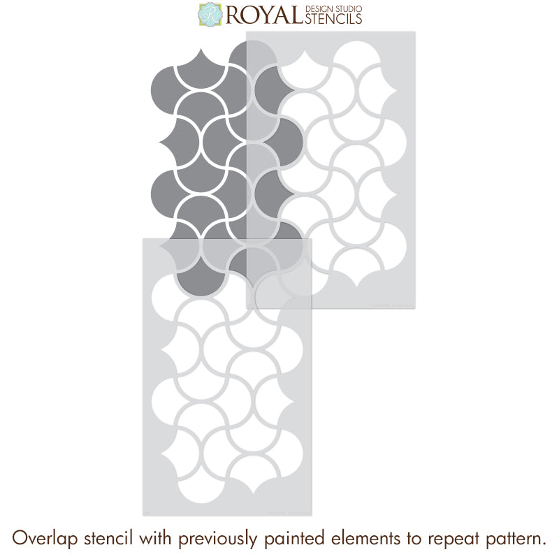 Decorative Wall Design Stencils for Painting DIY Wall Mural - Art Deco Wall Stencils - Royal Design Studio