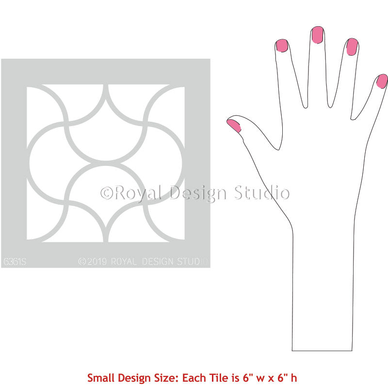Modern Tile Painting Stencils - Geometric Kitchen Backsplash Decor Stencils - Modern DIY Decor Project - Royal Design Studio