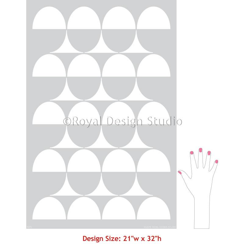 Geometric Wallpaper Wall Stenciled Mural Art - Intuition Modern Wall Stencil from Royal Design Studio Stencils