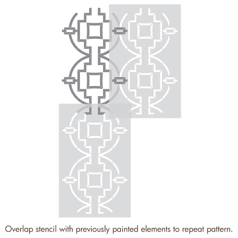 Modern Wall Paint Stencils - Geometric Wall Design Painting Stencils - Royal Design Studio