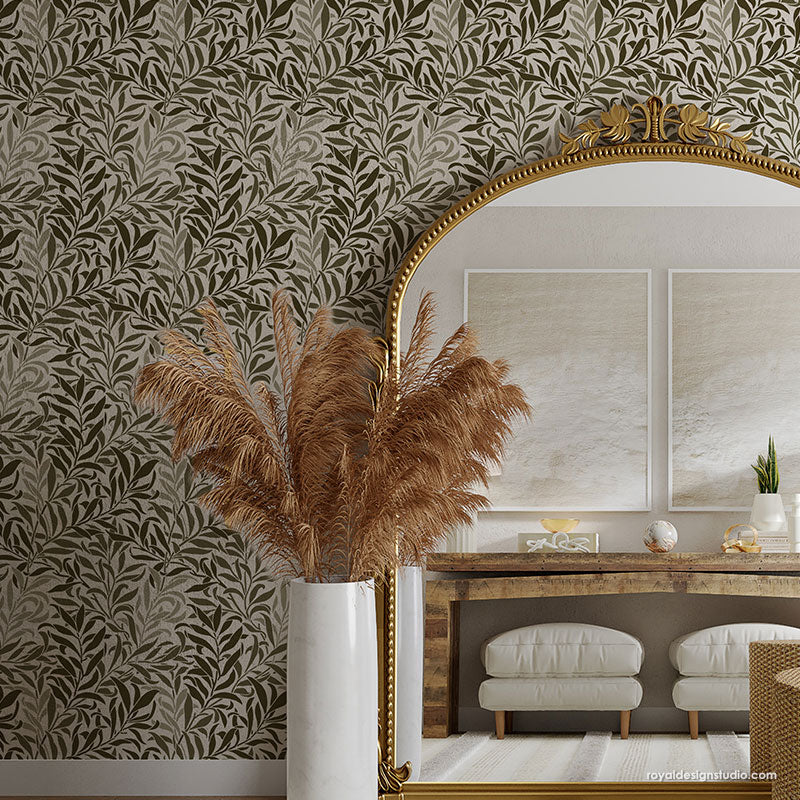 NEW! Thicket Leaves Wall Stencil