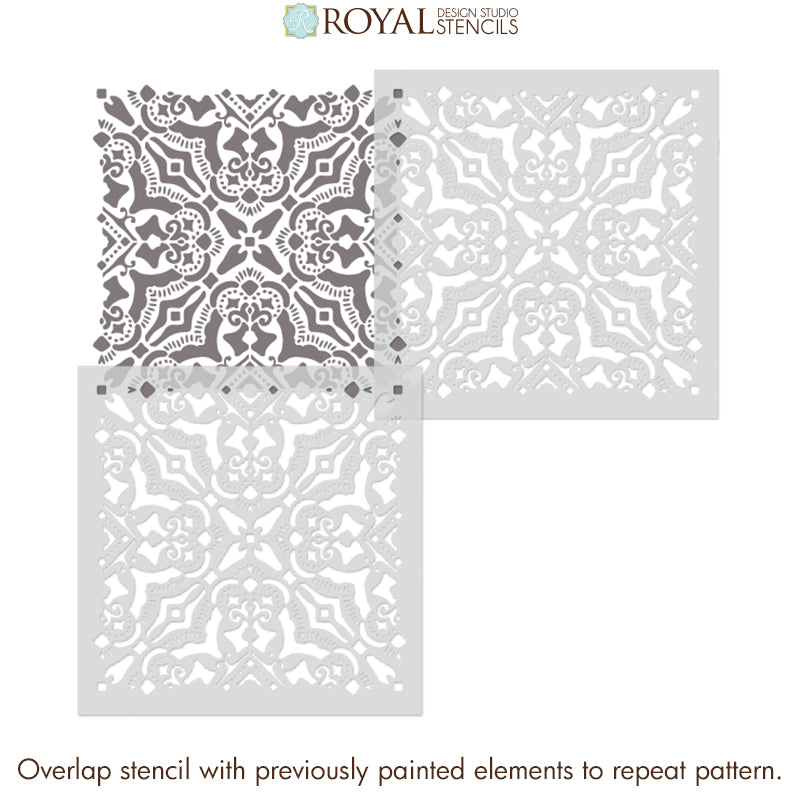 Rosa Tile Stencil