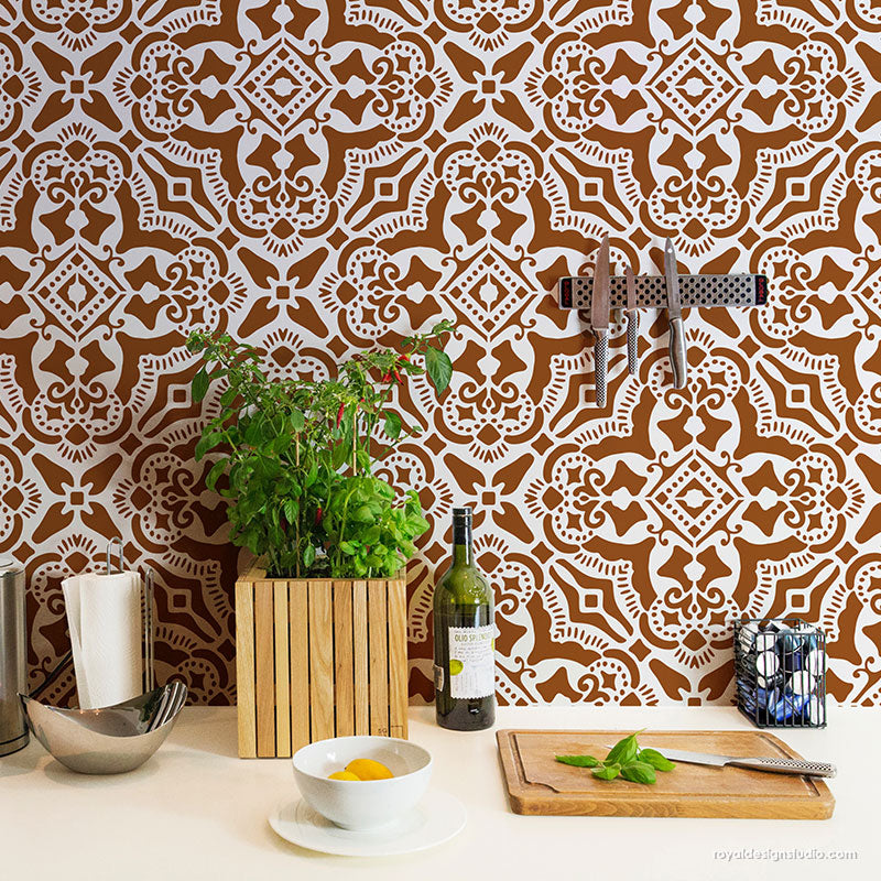 Rosa Tile Stencil