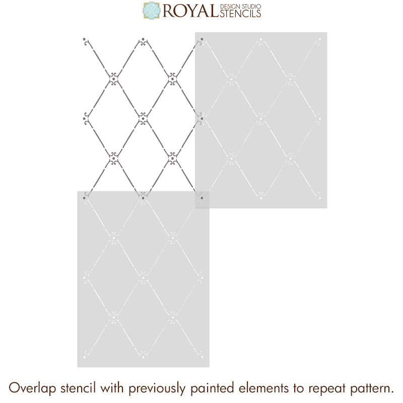 Jade Trellis Wall Stencil