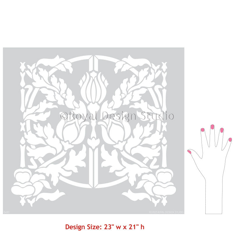 Eugenie Floral Wall Stencil