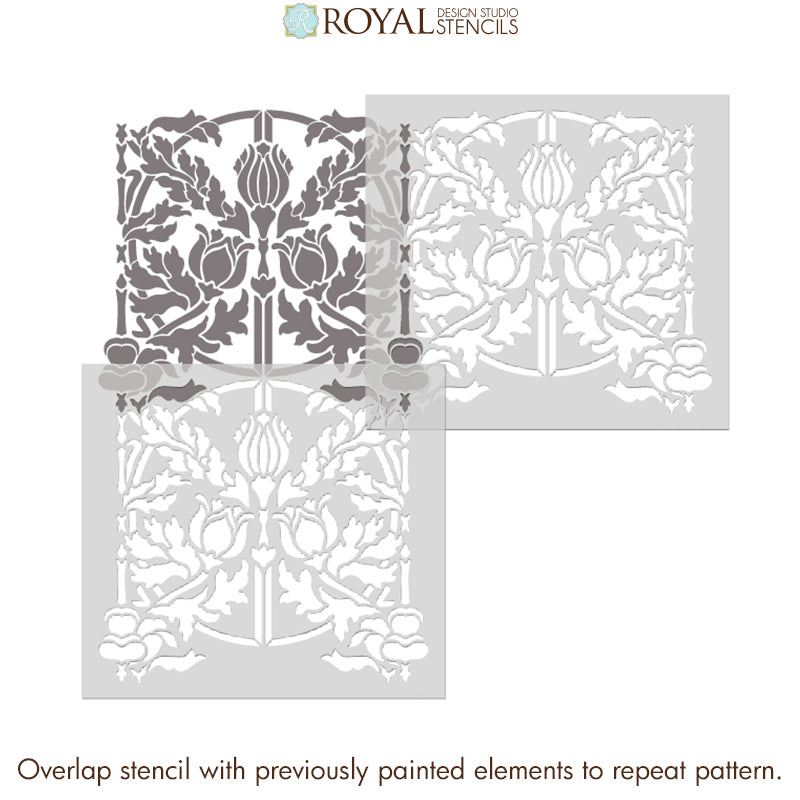 NEW! Eugenie Floral Wall Stencil