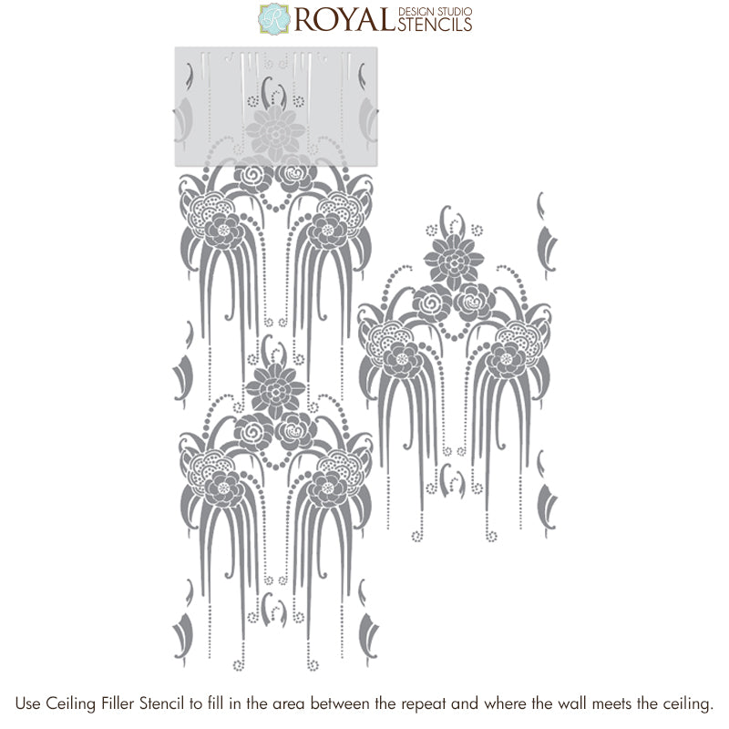 Amelie Floral Deco Wall Stencil
