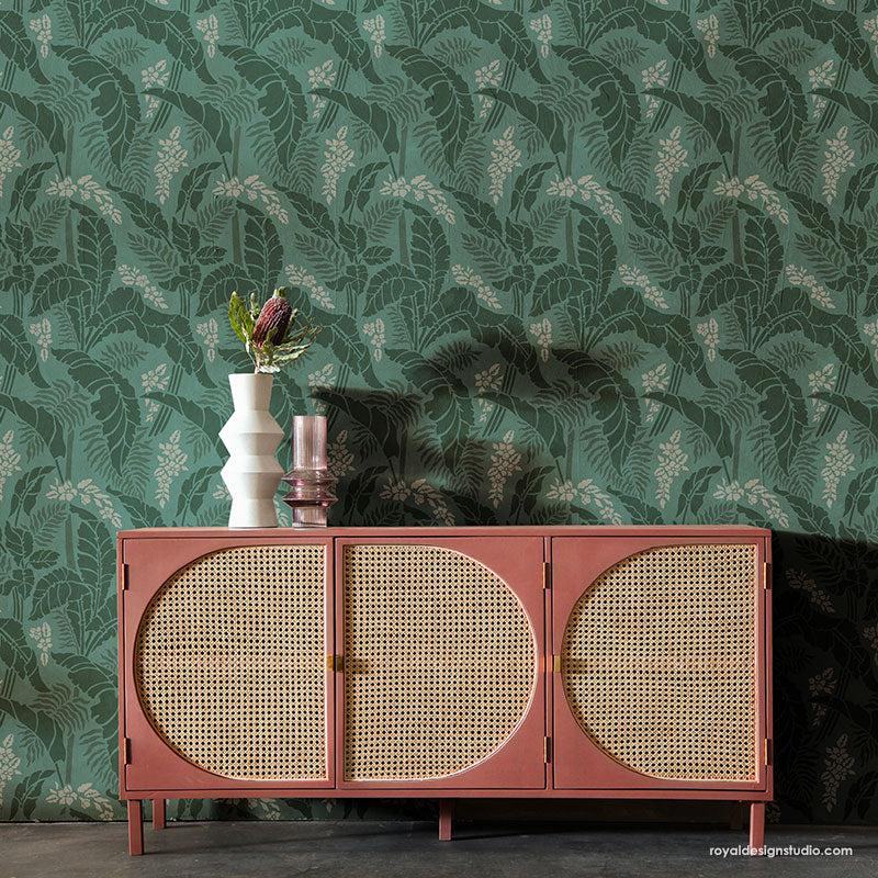 Papua Palm Forest Wall Stencil