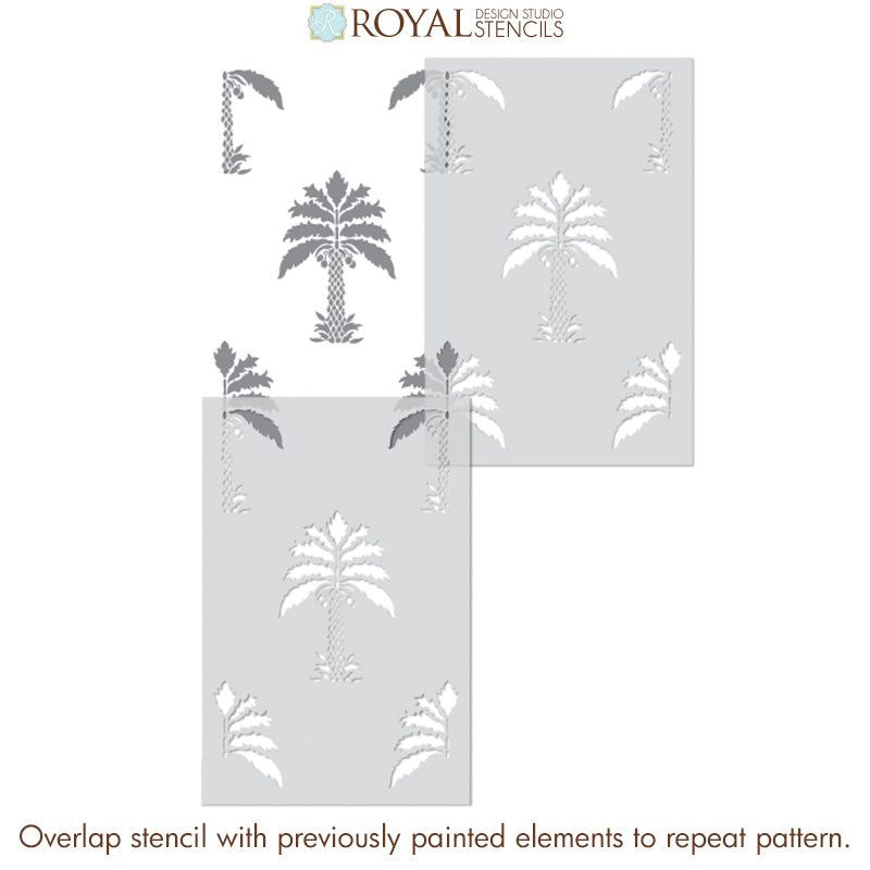 NEW! Queen of Palms Wall Stencil