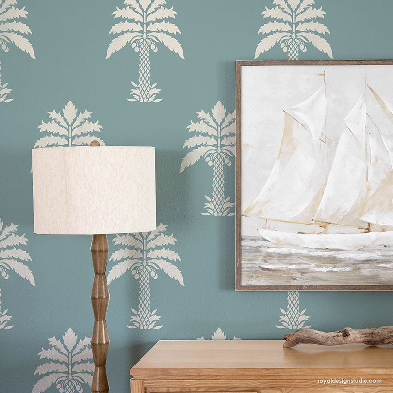 NEW! Queen of Palms Wall Stencil