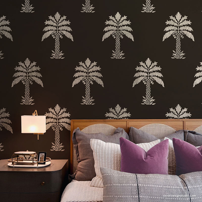 NEW! Queen of Palms Wall Stencil