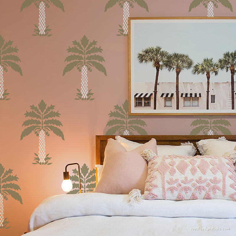 NEW! Queen of Palms Wall Stencil