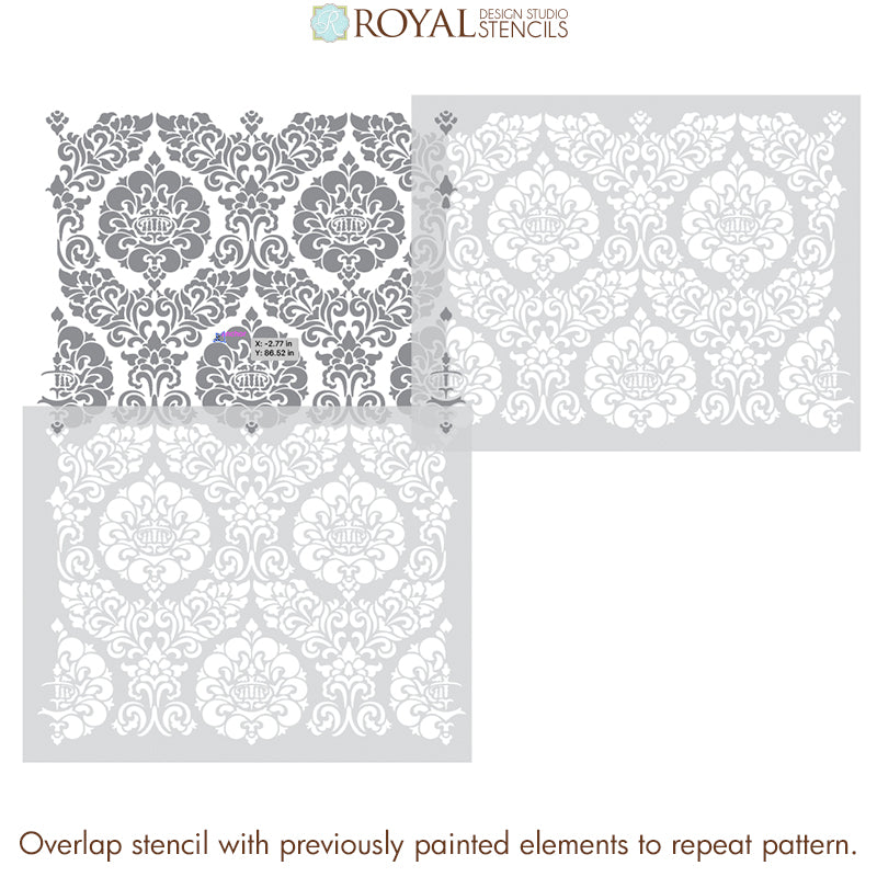 Constance Damask Wall Stencil
