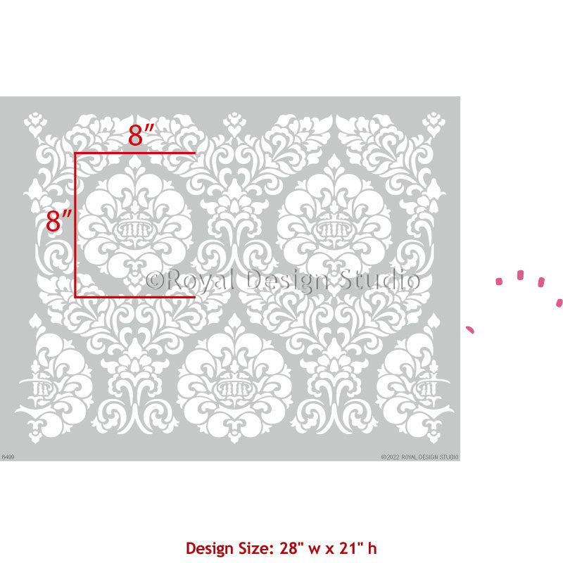 Constance Damask Wall Stencil