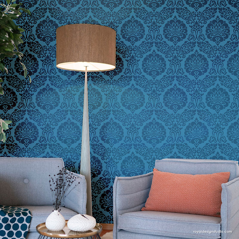 NEW! Constance Damask Wall Stencil