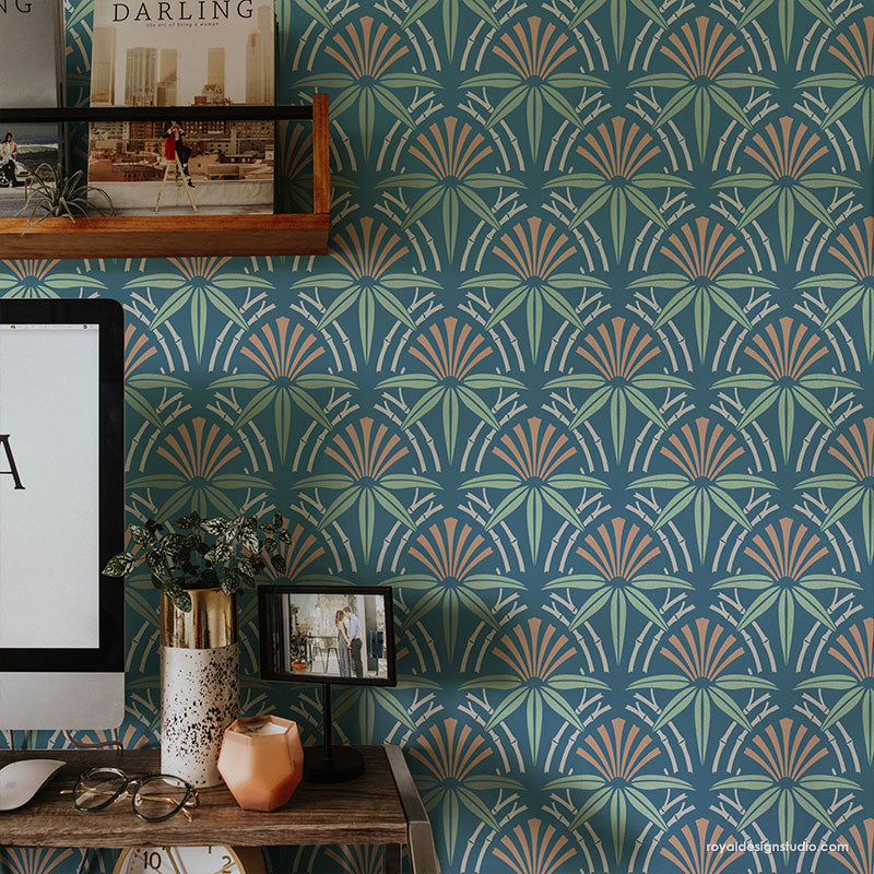 NEW! Cabana Bamboo Allover Wall Stencil