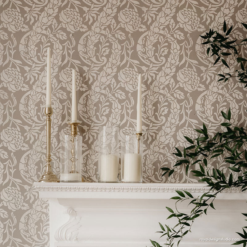 NEW! Saxony Damask Wall Stencil