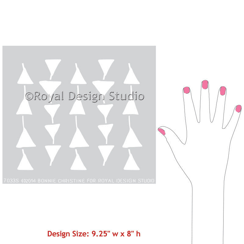 Geometric Triangles Furniture Stencils for Kids Room Decor - Royal Design Studio