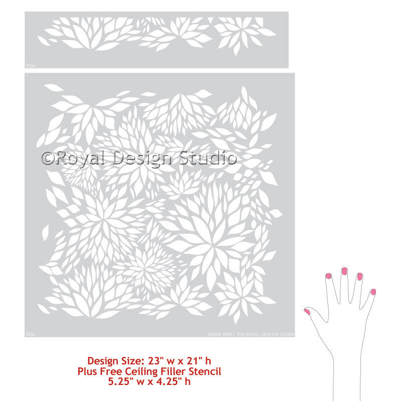 Decorate your home with pattern and color - Petal Play Floral Damask Wall Stencils from Royal Design Studio