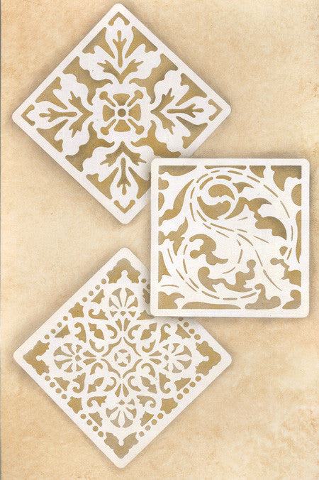 Classic European Tiles Stencils for Painting Walls and Furniture