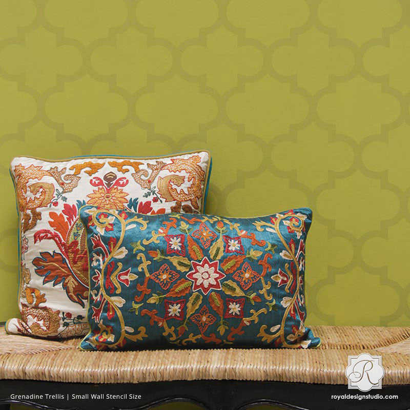 Exotic Trellis Pattern and Decorating Accent Wall with Wall Stencils - Royal Design Studio