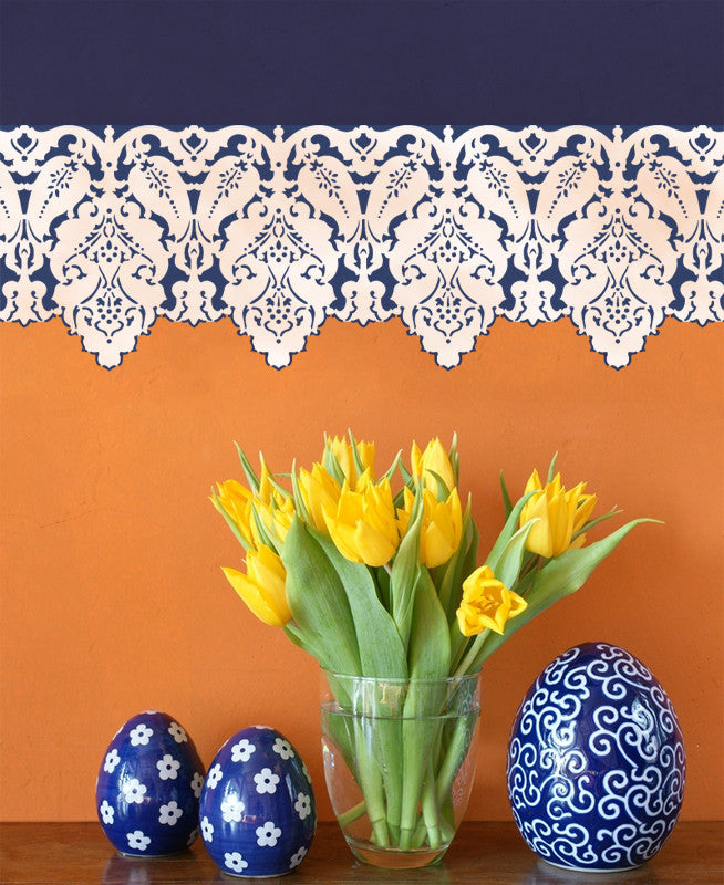 Turkish Designs Lace Border Wall Stencils - Royal Design Studio
