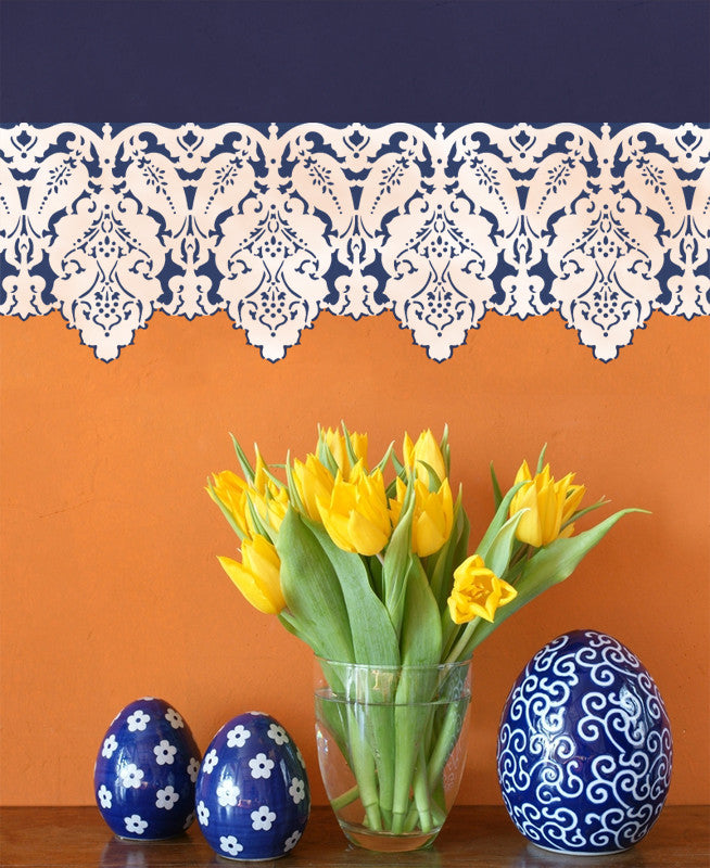 Turkish Designs Lace Border Wall Stencils - Royal Design Studio        