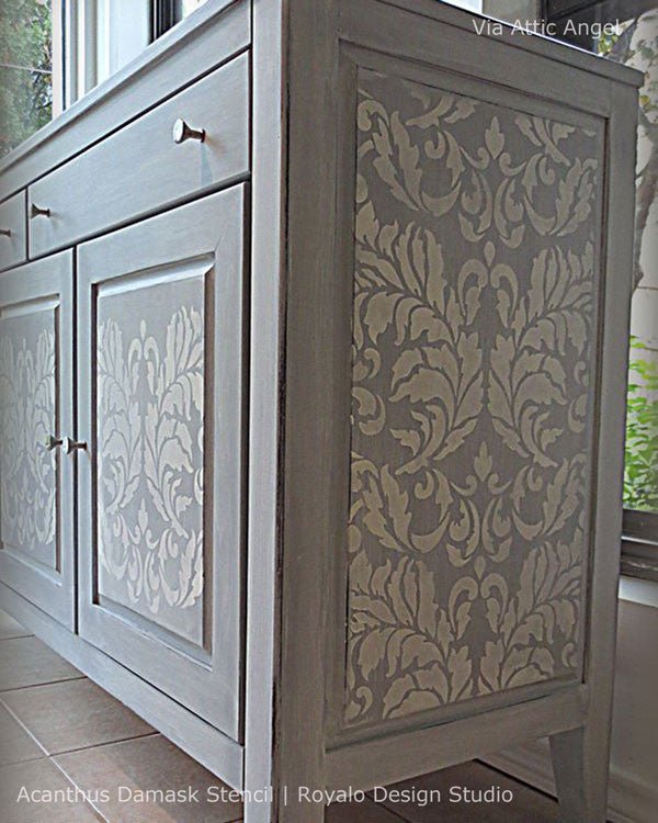 Acanthus Damask Wall Stencil - Royal Design Studio Stencils