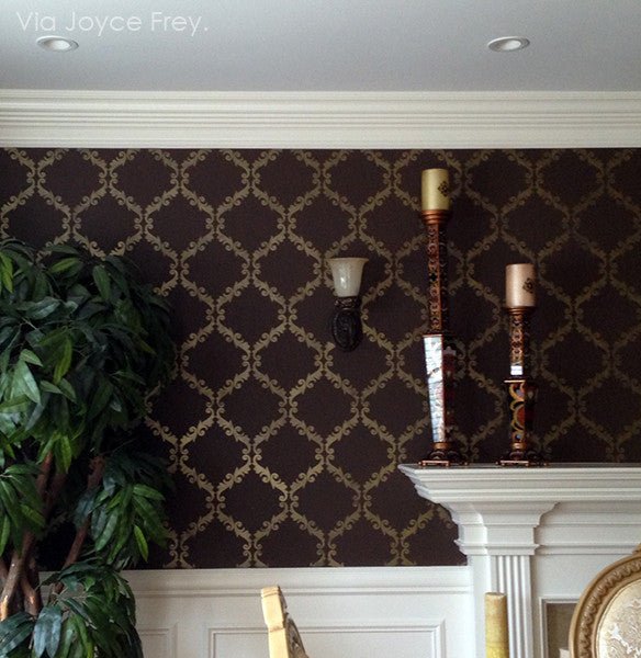Acanthus Trellis Wall Stencil - Royal Design Studio Stencils