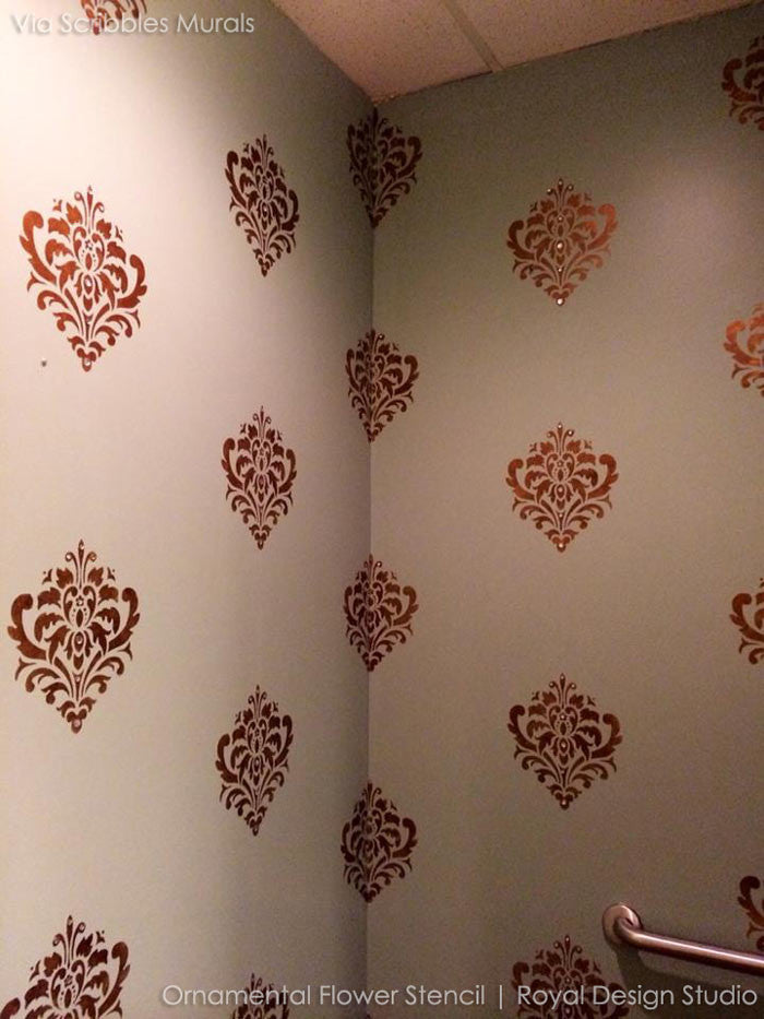 Decorative and Ornamental Flower Wall Stencils for Painting Classic Designs - Royal Design Studio