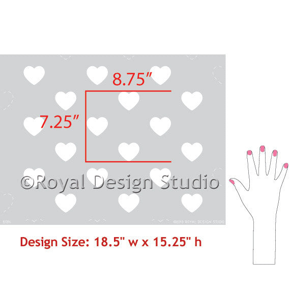 Polka Heart Wall Stencil