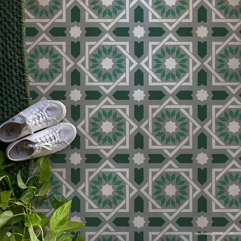 NEW! Almeria Allover Tile Stencil