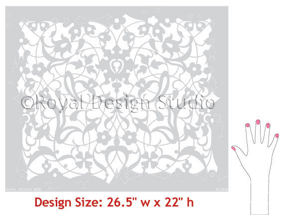 Intricate and Detailed Allover Wall Stencils - Moroccan Stencils for Exotic Decorating - Royal Design Studio