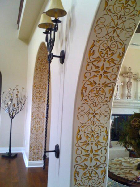 Painting Columns and Foyers - Intricate and Detailed Arabesque Border Stencils - Classic Border Stencils for Walls, Columns, and Ceilings - Royal Design Studio