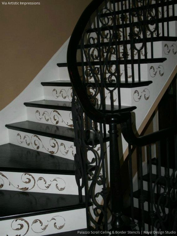 Palazzo Scroll Border Stencil