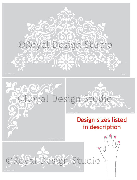 Classic European and Victorian Designs for DIY Home Decor - Ceiling Stencils Avignon Ceiling Medallion Stencils - Royal Design Stuido