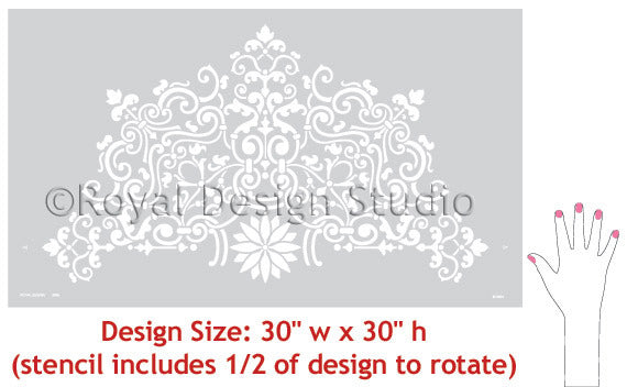 Paint a DIY Ceiling Medallion with Stencil - Classic European and Victorian Designs for DIY Home Decor - Ceiling Stencils Avignon Ceiling Medallion Stencils - Royal Design Stuido