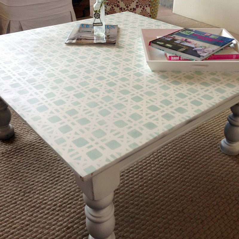 Classic and Retro Painted Furniture with Rattan Pattern - Royal Design Studio Wall Stencils