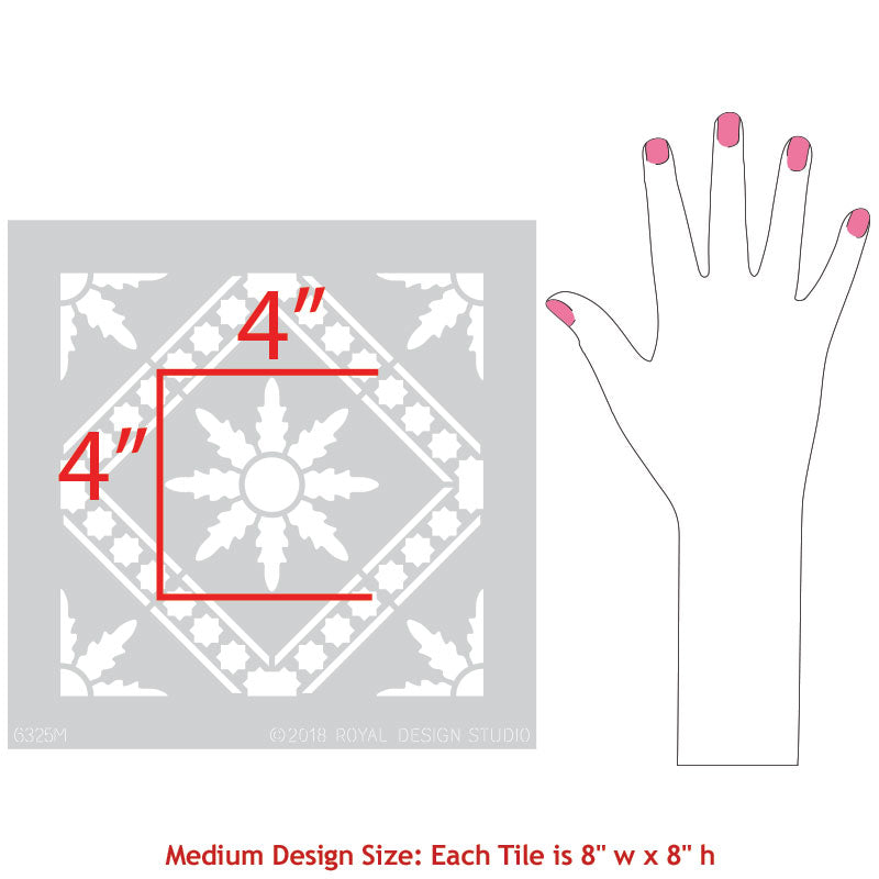 Moroc Floral Tile Stencil