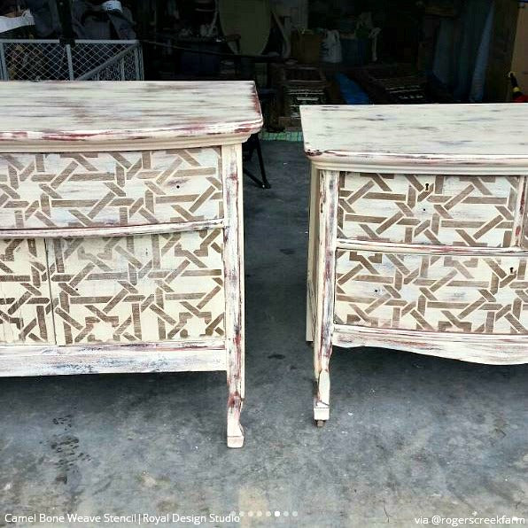 Camel Bone Weave Moroccan Stencil