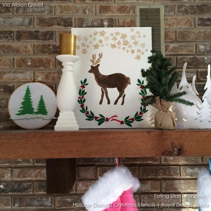 Christmas & Holiday Reindeer Crafting DIY Project - Fabric and Furniture Stencils