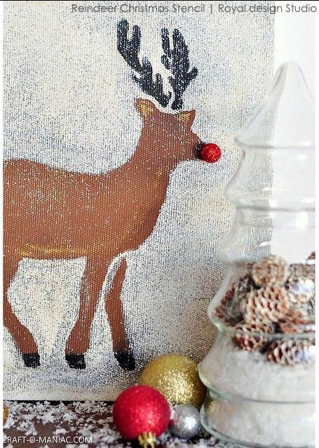 Christmas & Holiday Reindeer Crafting DIY Project - Fabric and Furniture Stencils