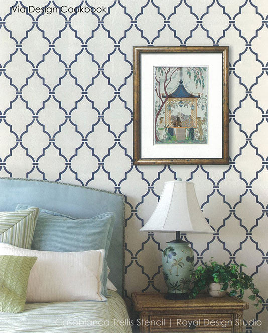 DIY Painted Walls with Moroccan Design - Royal Design Studio Trellis Wall Stencils