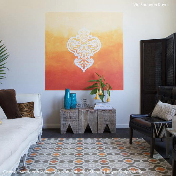 Chez Ali Stencil by Royal Design Studio - Paint a rug or floor with Moroccan Floor Stencils