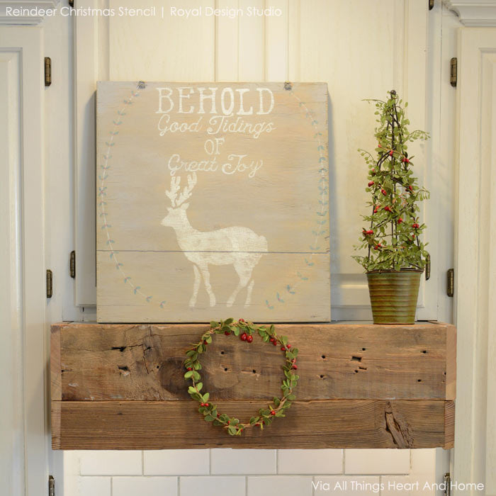 Christmas & Holiday Reindeer Crafting DIY Project - Fabric and Furniture Stencils